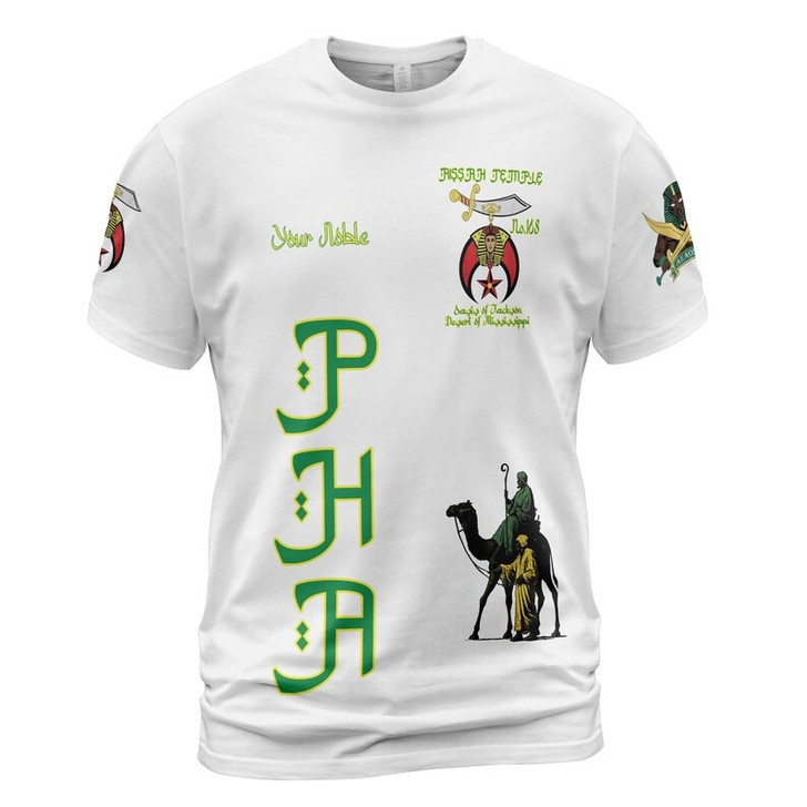Custom Temple Name Nobles Mystic Shrine AEAONMS Strength & Fury Freemasonry 3D T-shirt Size S-5XL