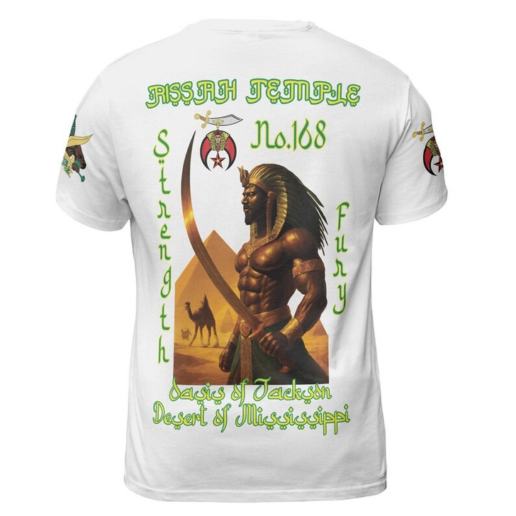 Custom Temple Name Nobles Mystic Shrine AEAONMS Strength & Fury Freemasonry 3D T-shirt Size S-5XL