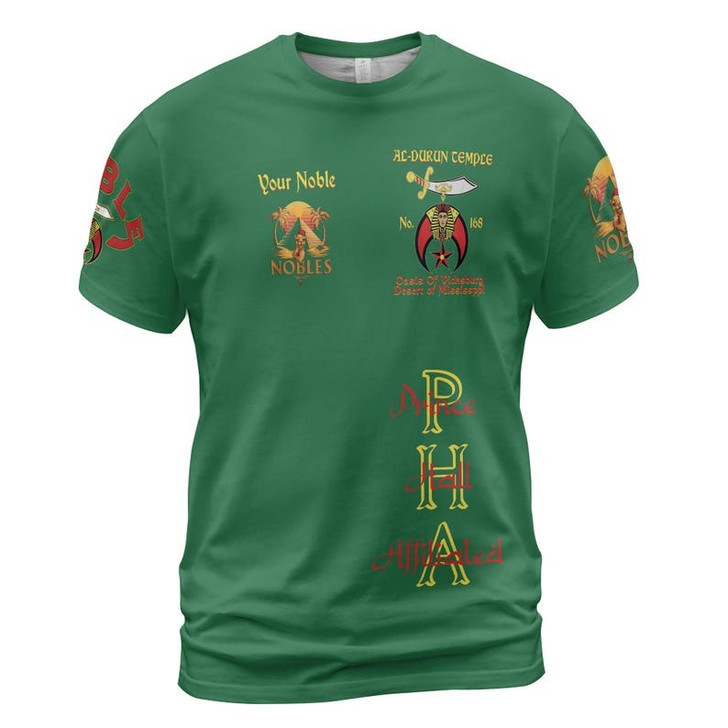 Custom Temple Name Nobles Mystic Shrine AEAONMS By the River Freemasonry 3D T-shirt Size S-5XL