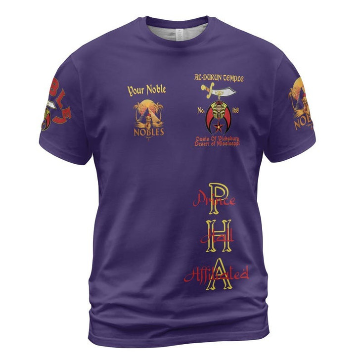 Custom Temple Name Nobles Mystic Shrine AEAONMS By the River Freemasonry 3D T-shirt Size S-5XL