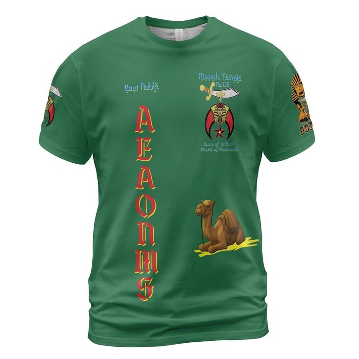 Custom Temple Name Nobles Mystic Shrine AEAONMS Pyramid and Camel Freemasonry 3D T-shirt Size S-5XL