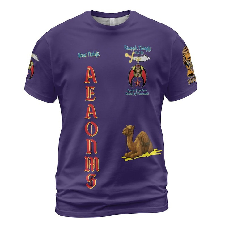 Custom Temple Name Nobles Mystic Shrine AEAONMS Pyramid and Camel Freemasonry 3D T-shirt Size S-5XL