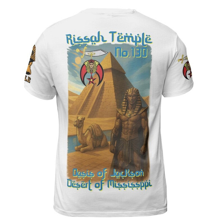 Custom Temple Name Nobles Mystic Shrine AEAONMS Pyramid and Camel Freemasonry 3D T-shirt Size S-5XL