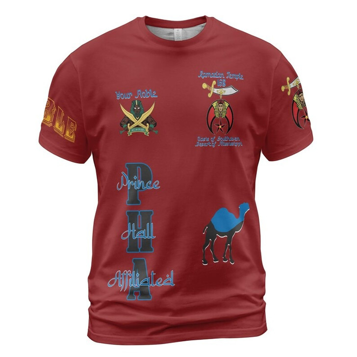 Custom Temple Name Nobles Mystic Shrine AEAONMS PHAraoh King of Desert Pyramids 3D T-shirt Size S-5XL