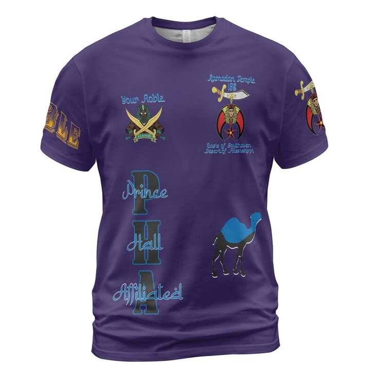 Custom Temple Name Nobles Mystic Shrine AEAONMS PHAraoh King of Desert Pyramids 3D T-shirt Size S-5XL