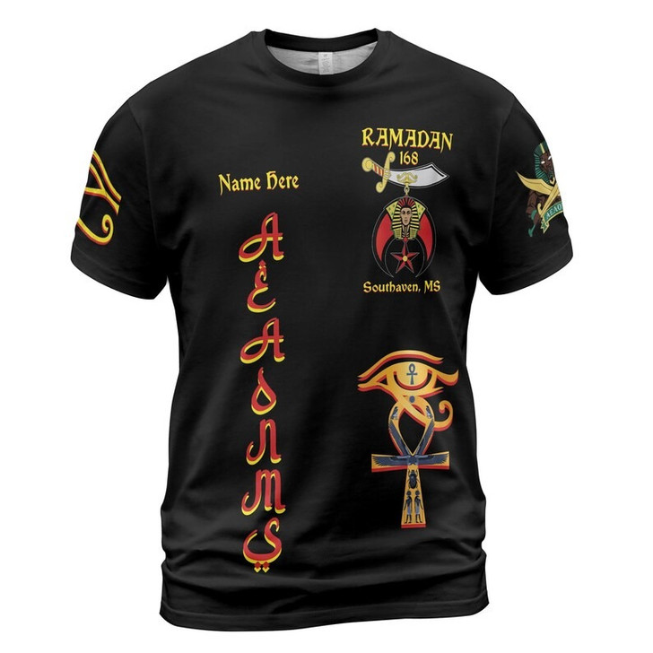 Custom Temple Name Nobles Mystic Shrine AEAONMS You've Been Warned 3D T-shirt Size S-5XL