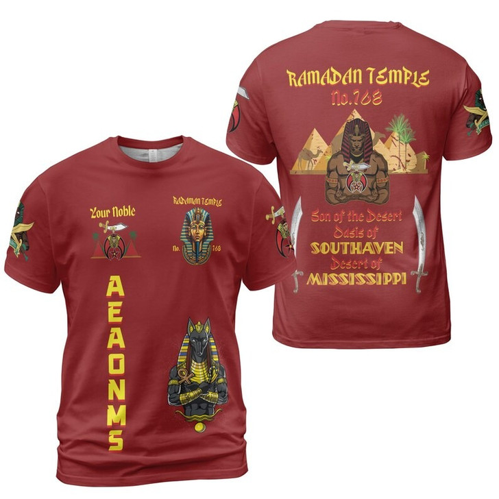 Custom Temple Name Nobles Mystic Shrine AEAONMS Son of the Desert 3D T-shirt Size S-5XL