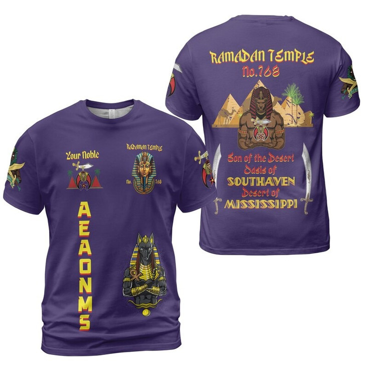 Custom Temple Name Nobles Mystic Shrine AEAONMS Son of the Desert 3D T-shirt Size S-5XL