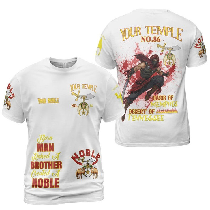 Personalized Temple Name Nobles Mystic Shrine AEAONMS Born Man Created A Noble Freemasonry 3D T-shirt Size S-5XL