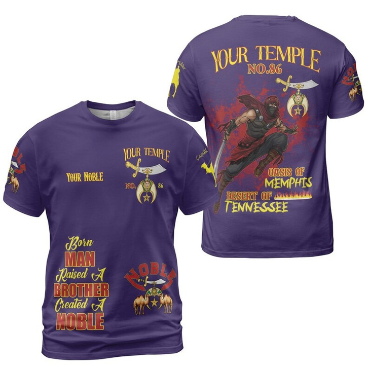 Personalized Temple Name Nobles Mystic Shrine AEAONMS Born Man Created A Noble Freemasonry 3D T-shirt Size S-5XL