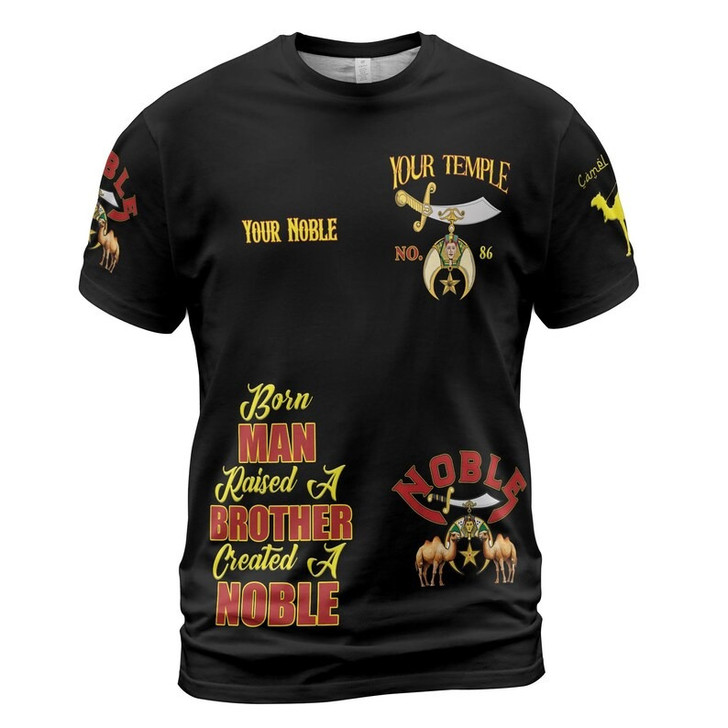 Personalized Temple Name Nobles Mystic Shrine AEAONMS Born Man Created A Noble Freemasonry 3D T-shirt Size S-5XL