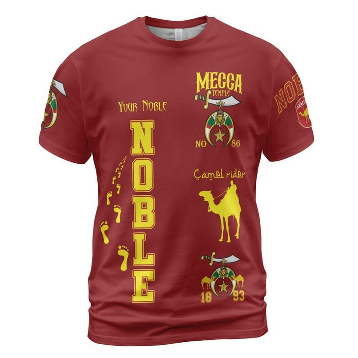 Personalized Temple Name Nobles Mystic Shrine AEAONMS Camel Walking Freemasonry 3D T-shirt Size S-5XL