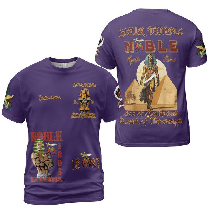 Custom Name Nobles 1893 Of The Mystic Shrine AEAONMS 3D T-shirt Size S-5XL