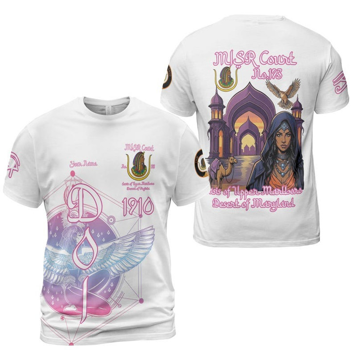 Personalized Court Name DOI Daughters Of Isis Purple Lady Shriners AEAONMS3D T-shirt Size S-5XL