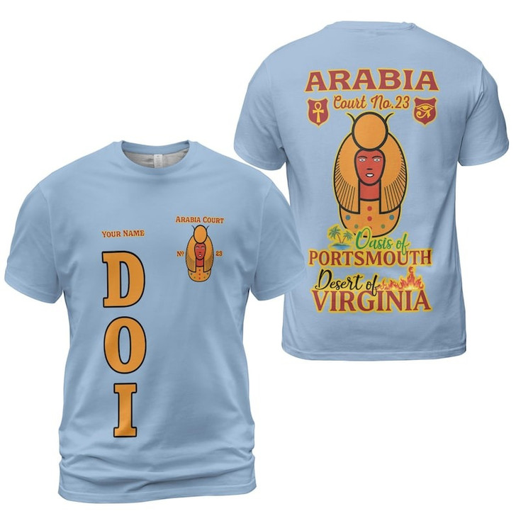 Personalized Name DOI York Rite Daughter Of Isis Masonic 3D T-shirt Size S-5XL