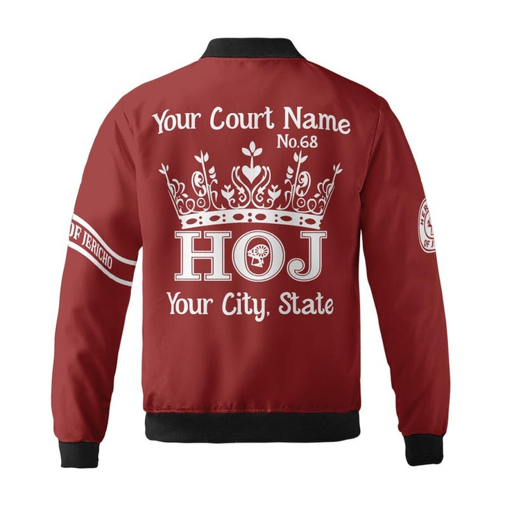 Personalized Court Name HOJ Heroines Of Jericho Sisterhood Freemason 3D Bomber Jacket Size S-5XL