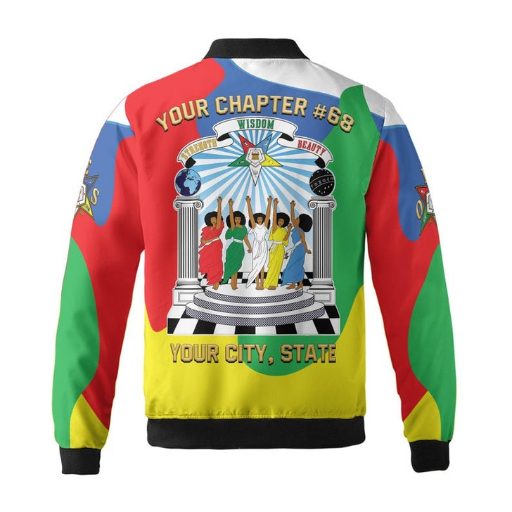 Personalized Chapter PHA OES Order of Eastern Star Color 3D Bomber Jacket Size S-5XL