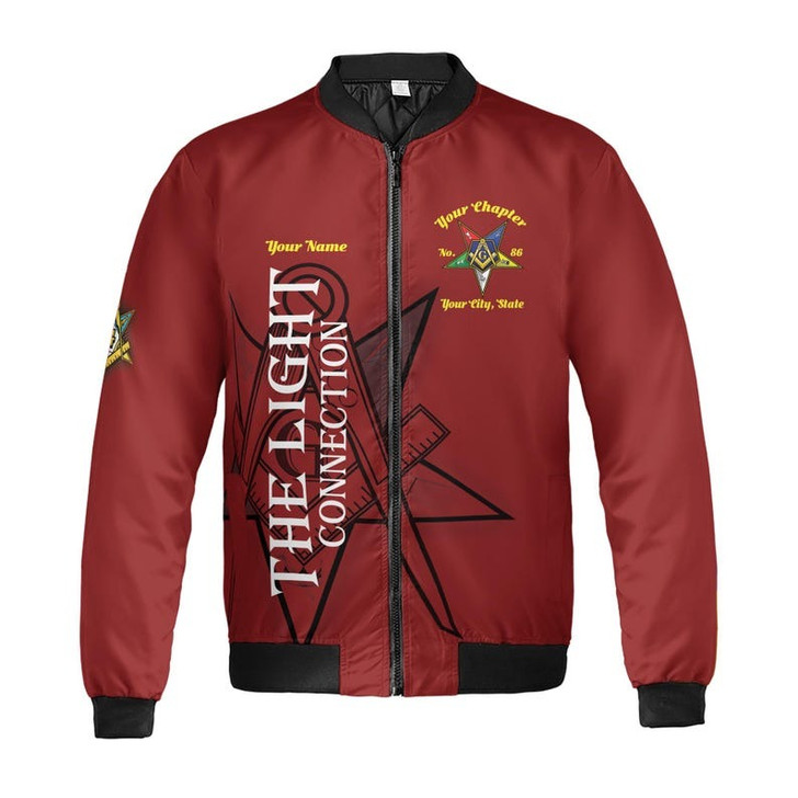 Customized Name Order Of The Eastern Star OES A PHAmily Affair - The Light Connection 3D Bomber Jacket Size S-5XL