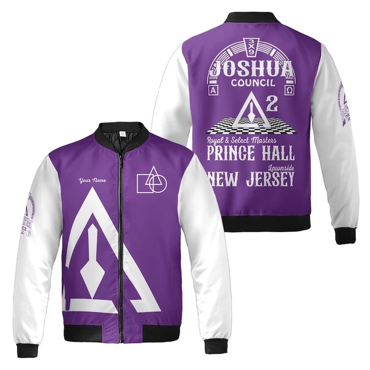 Custom Council Name Prince Hall Royal and Select Masters Freemasonry 3D Bomber Jacket Size S-5XL