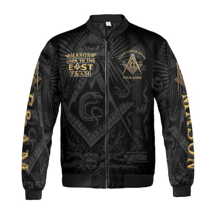 Masonic Look to the East Custom Name Prince Hall 3D Bomber Jacket Size S-5XL