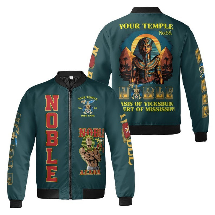 Custom King Of The Desert Shriner Nobles Mystic Ancient 3D Bomber Jacket Size S-5XL