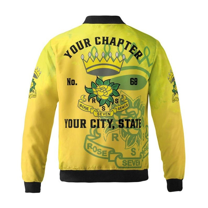 Custom Chapter Rose Of The Seven Seals RSS Freemasonry 3D Bomber Jacket Size S-5XL
