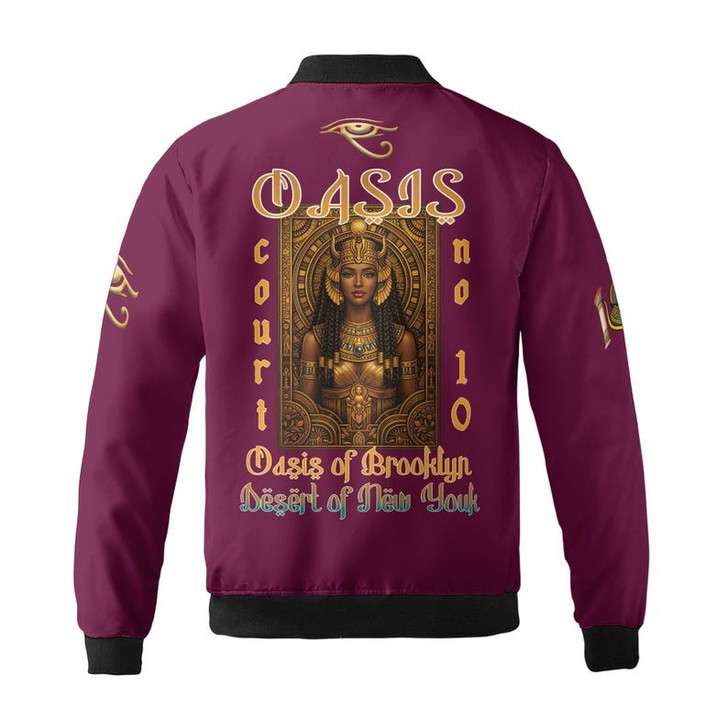 Personalized Court Name DOI Egyptian Ancient Sun Crown Goddess 3D Bomber Jacket Shirt Size S-5XL