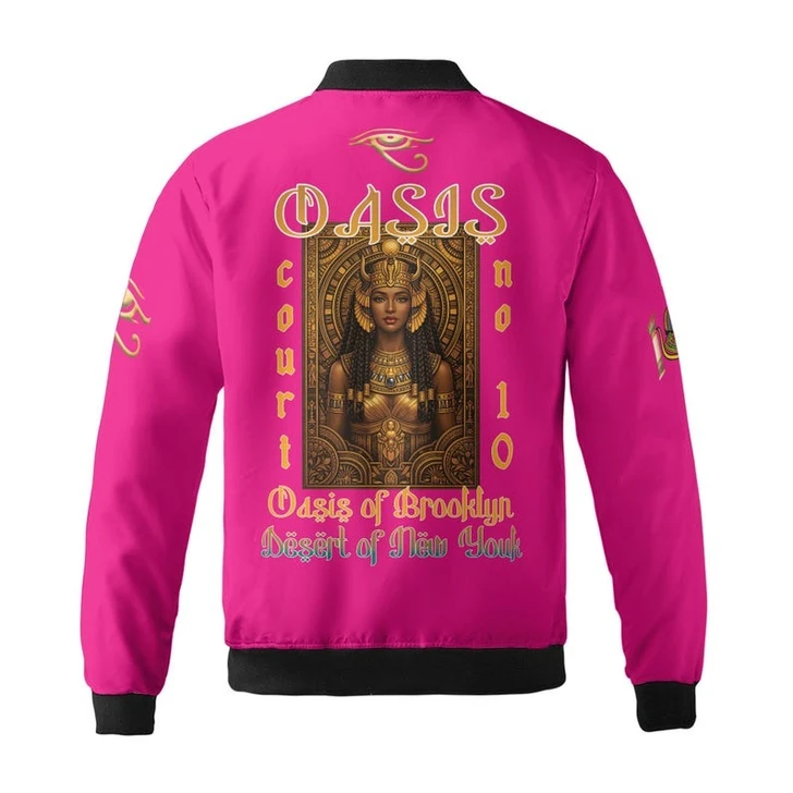 Personalized Court Name DOI Egyptian Ancient Sun Crown Goddess 3D Bomber Jacket Shirt Size S-5XL