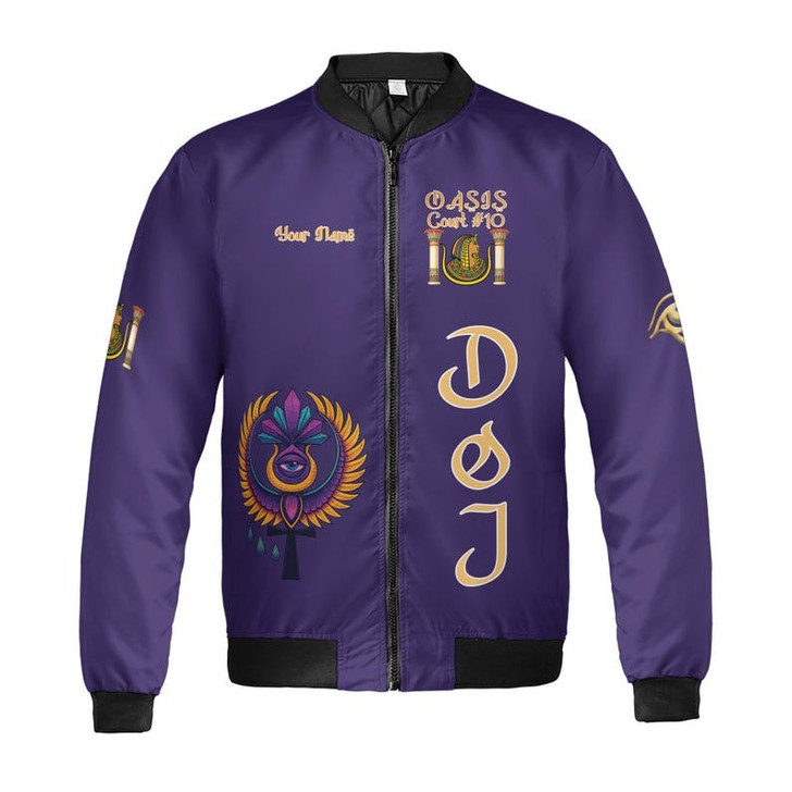 Personalized Court Name DOI Egyptian Ancient Sun Crown Goddess 3D Bomber Jacket Shirt Size S-5XL