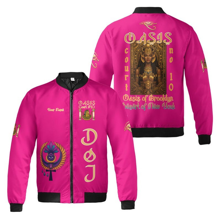 Personalized Court Name DOI Egyptian Ancient Sun Crown Goddess 3D Bomber Jacket Shirt Size S-5XL