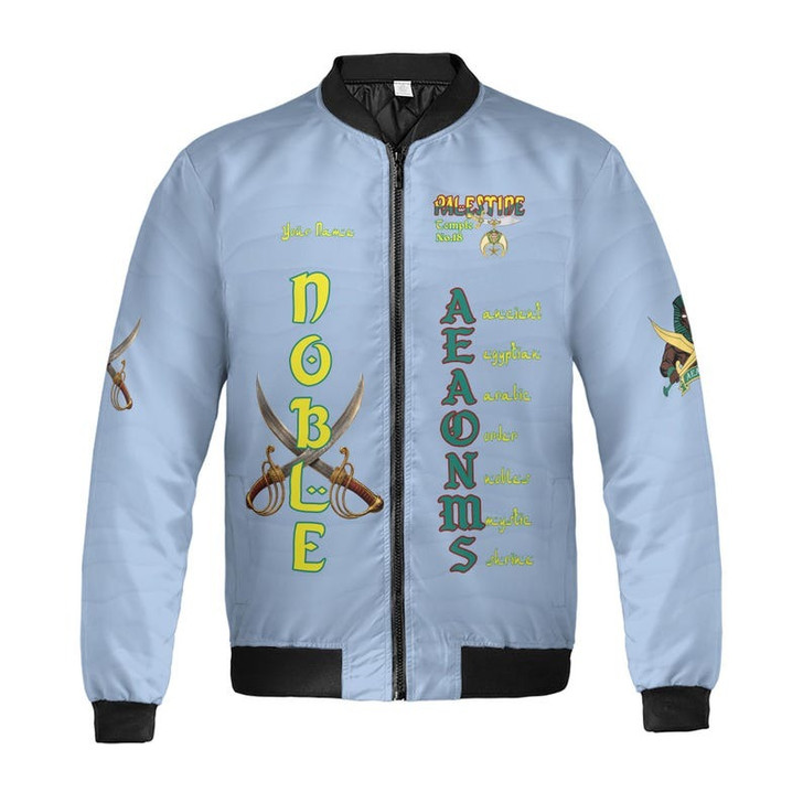 Custom Temple Name Nobles Mystic Shrine AEAONMS Guardian of the Pyramids 3D Bomber Jacket Size S-5XL
