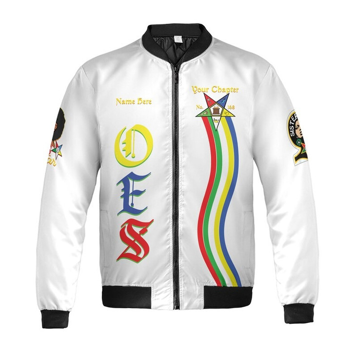 Custom Chapter Name OES Order of the Eastern Star Masonic Destined To Shine 3D Bomber Jacket Size S-5XL