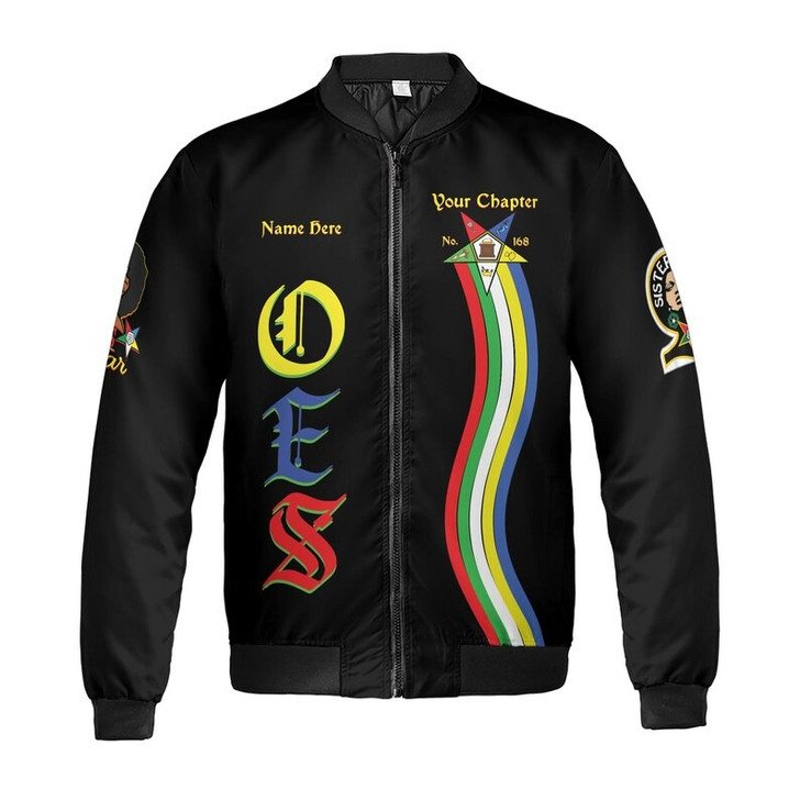 Custom Chapter Name OES Order of the Eastern Star Masonic Destined To Shine 3D Bomber Jacket Size S-5XL
