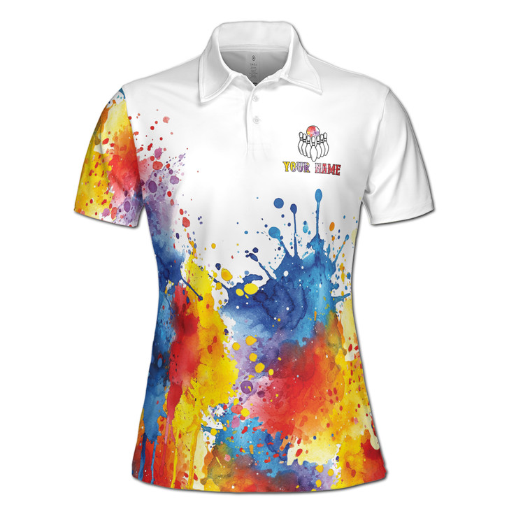 This Is How We Roll Colorful Bowling Custom Name Women's Polo Shirt S-5XL