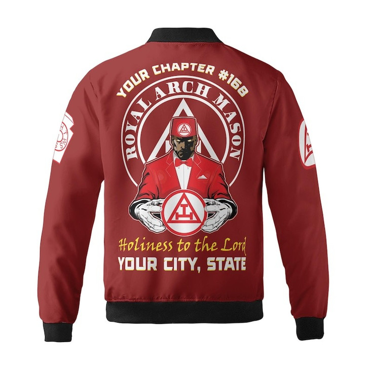 Custom Chapter Name Holy Royal Arch Mansonic PHA York Rite Freemasonry 3D Bomber Jacket Size S-5XL