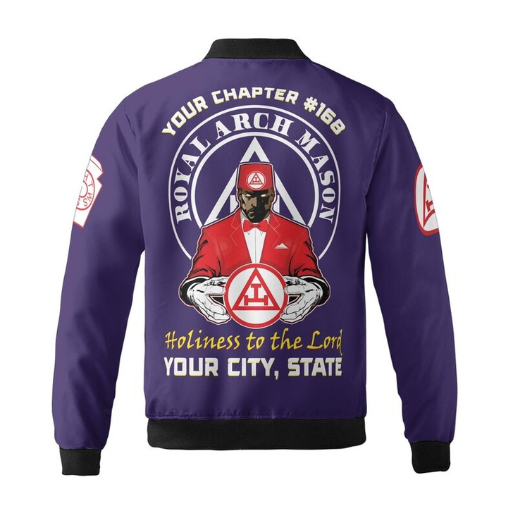 Custom Chapter Name Holy Royal Arch Mansonic PHA York Rite Freemasonry 3D Bomber Jacket Size S-5XL
