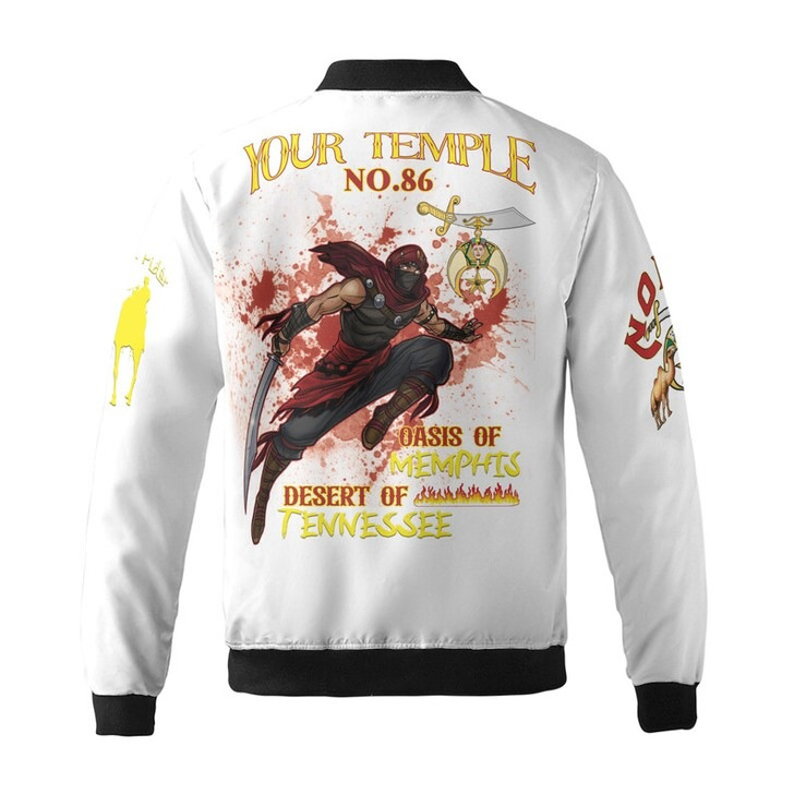 Personalized Temple Name Nobles Mystic Shrine AEAONMS Born Man Created A Noble Freemasonry 3D Bomber Jacket Size S-5XL