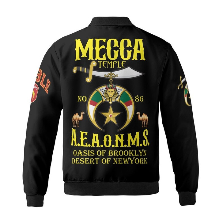Personalized Temple Name Nobles Mystic Shrine AEAONMS Camel Walking Freemasonry 3D Bomber Jacket Size S-5XL