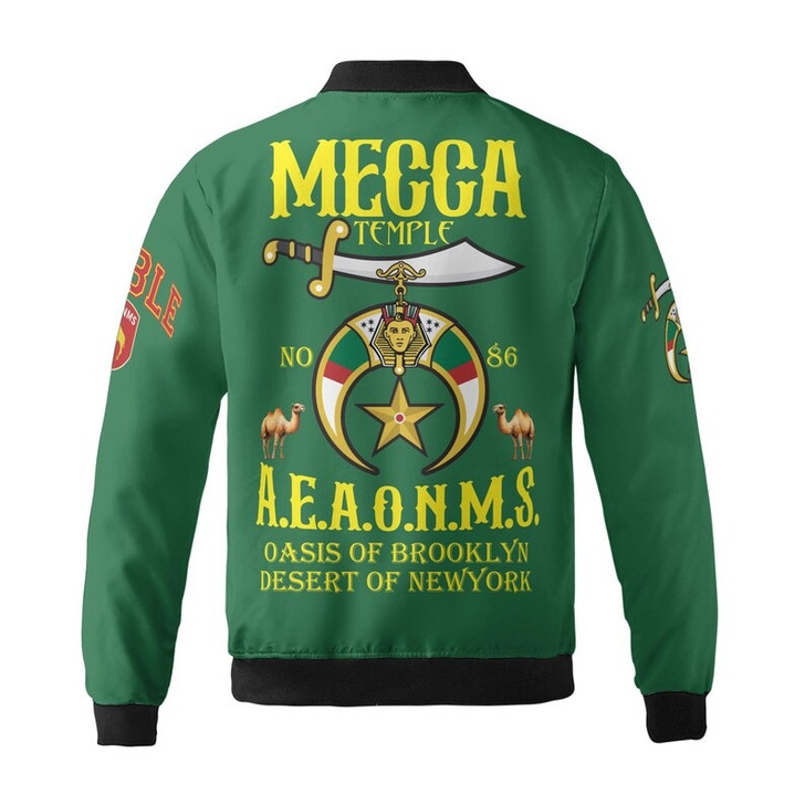 Personalized Temple Name Nobles Mystic Shrine AEAONMS Camel Walking Freemasonry 3D Bomber Jacket Size S-5XL