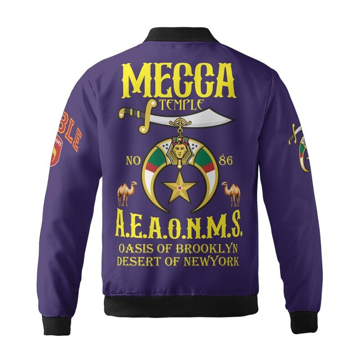 Personalized Temple Name Nobles Mystic Shrine AEAONMS Camel Walking Freemasonry 3D Bomber Jacket Size S-5XL