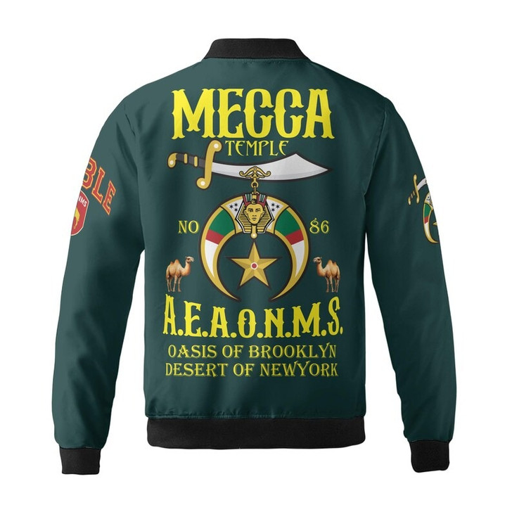 Personalized Temple Name Nobles Mystic Shrine AEAONMS Camel Walking Freemasonry 3D Bomber Jacket Size S-5XL
