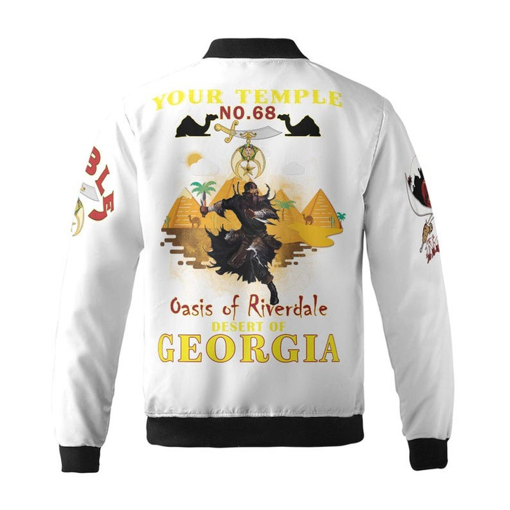 Personalized Temple Name Nobles Mystic Shrine AEAONMS Desert Pyramid Freemasonry 3D Bomber Jacket Size S-5XL