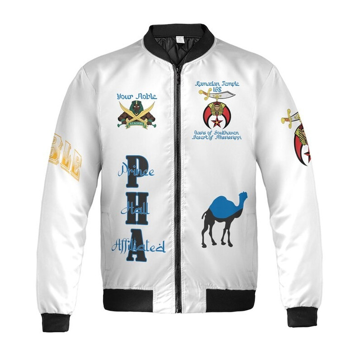 Custom Temple Name Nobles Mystic Shrine AEAONMS PHAraoh King of Desert Pyramids 3D Bomber Jacket Size S-5XL