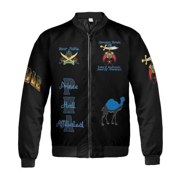 Custom Temple Name Nobles Mystic Shrine AEAONMS PHAraoh King of Desert Pyramids 3D Bomber Jacket Size S-5XL