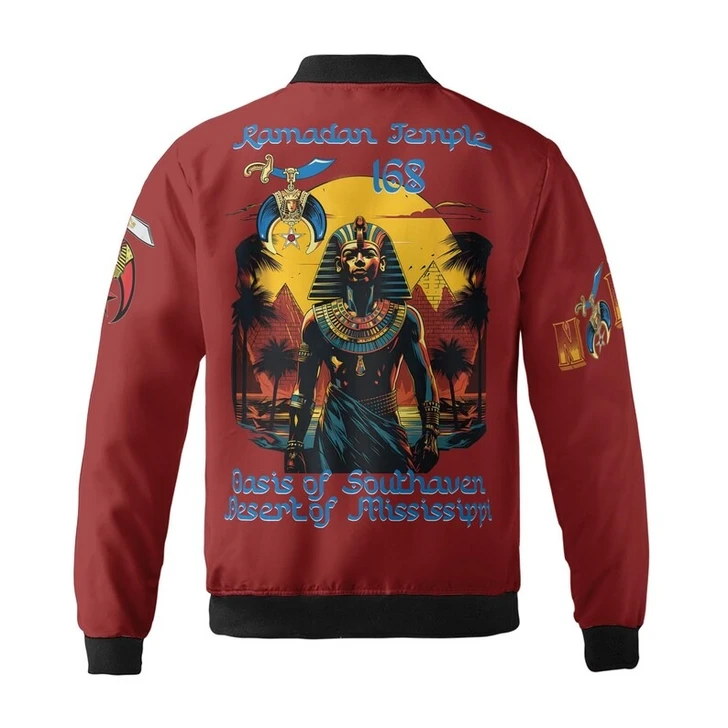 Custom Temple Name Nobles Mystic Shrine AEAONMS PHAraoh King of Desert Pyramids 3D Bomber Jacket Size S-5XL