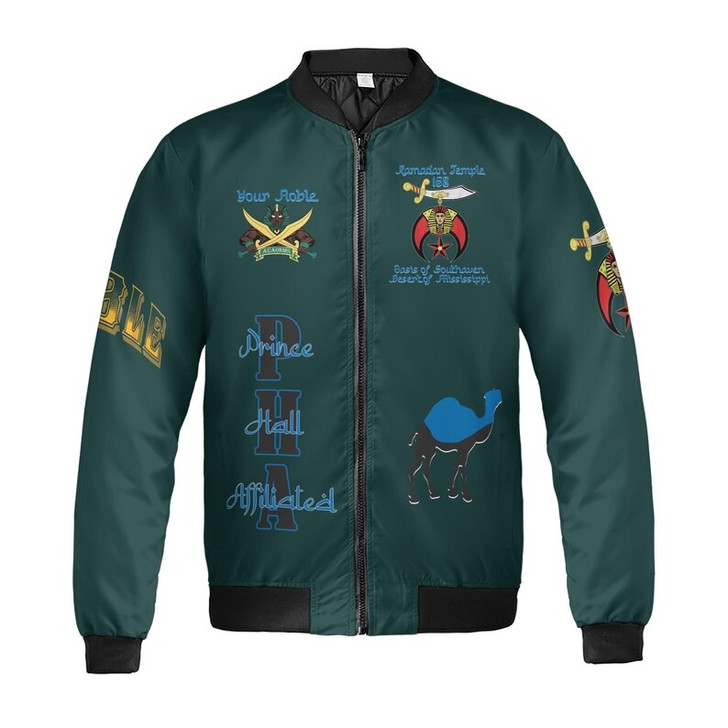 Custom Temple Name Nobles Mystic Shrine AEAONMS PHAraoh King of Desert Pyramids 3D Bomber Jacket Size S-5XL
