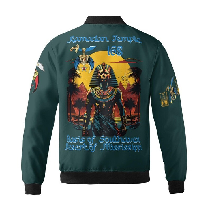 Custom Temple Name Nobles Mystic Shrine AEAONMS PHAraoh King of Desert Pyramids 3D Bomber Jacket Size S-5XL