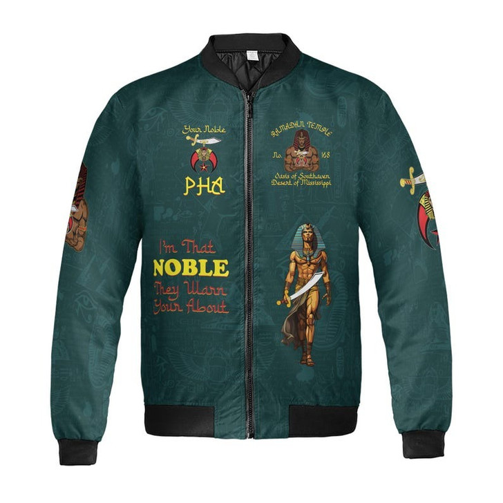 Custom Temple Name Nobles Mystic Shrine AEAONMS I'm That Noble They Warn Your About Freemasonry 3D Bomber Jacket Size S-5XL
