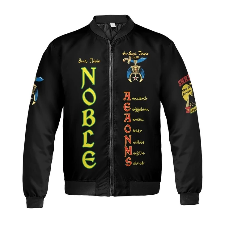 Custom Temple Name Nobles Mystic Shrine AEAONMS Pharaoh Pyramids Legendary Freemasonry 3D Bomber Jacket Size S-5XL