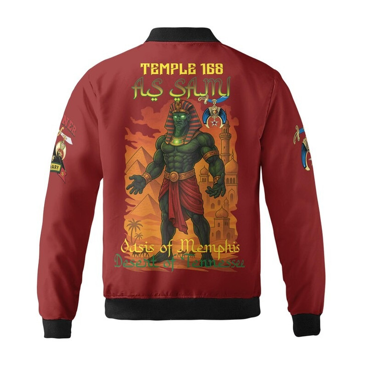 Custom Temple Name Nobles Mystic Shrine AEAONMS Pharaoh Pyramids Legendary Freemasonry 3D Bomber Jacket Size S-5XL